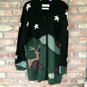 Vintage Wool sweater with real hand embroidery.